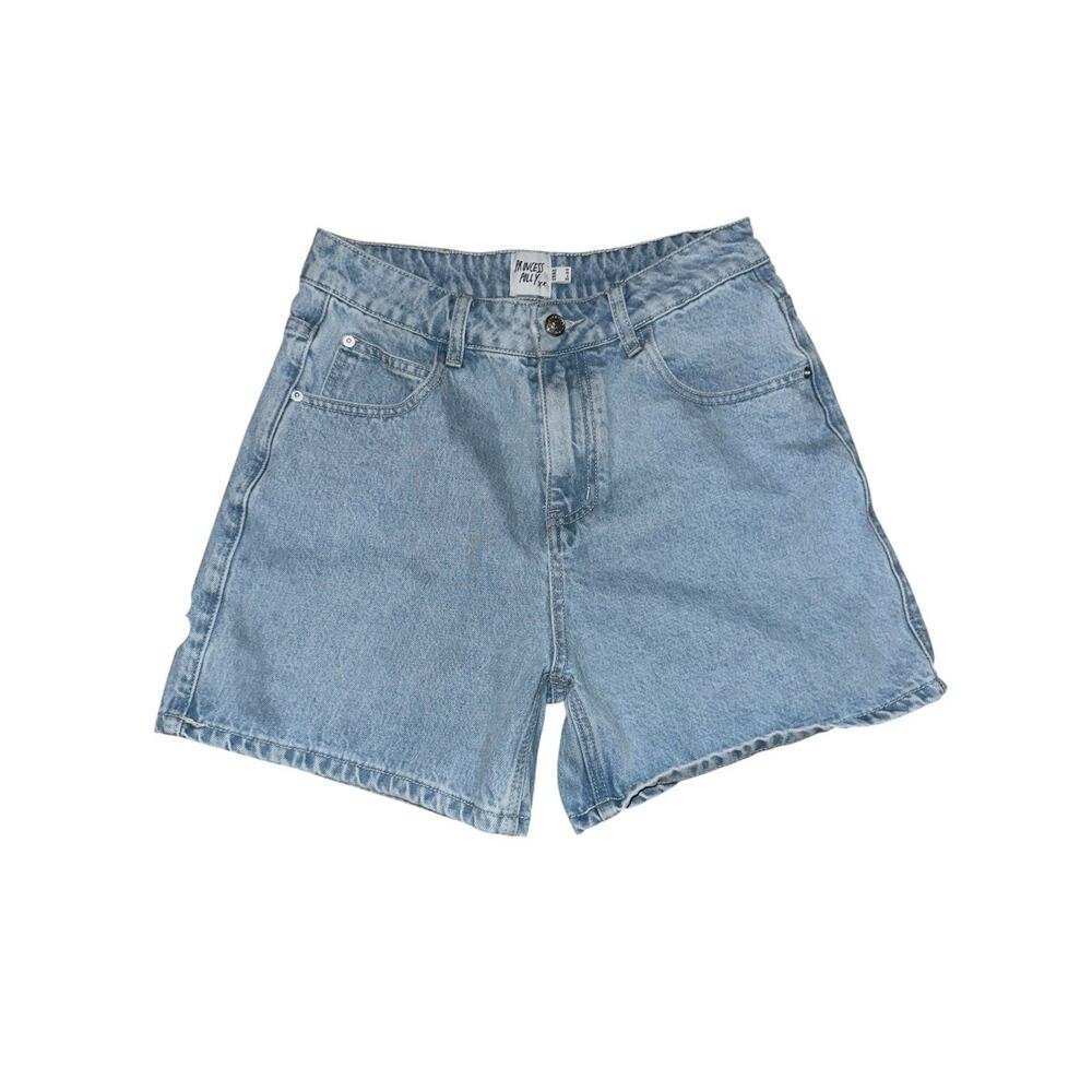 Princess Polly Denim Shorts Light Blue US 6 High Rise Mom Shorts